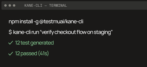 Kane CLI Kane CLI terminal
